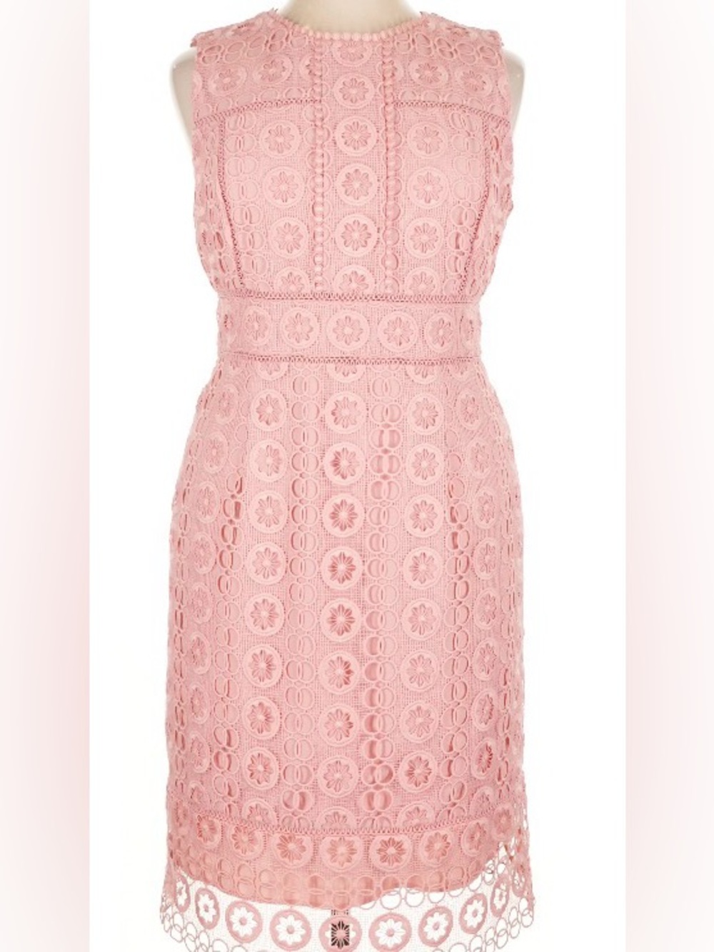 Preston & York "Rita" Geometric Graphic Lace Sheath Dress-Dusty Rose -Size 14